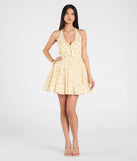 Shine with confidence, elegance, and standout style in the Dressing For Sunshine Halter Floral Skater Dress—a ivory graduation dress designed with a fresh silhouette and the latest trends.