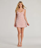 Make a bold statement in the Sweet Beauty Floral Lace A-Line Mini Dress in pink, the perfect spring dress for weddings, cocktail hours, nights out, and/or seasonal celebrations.