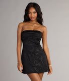 Subtle Spark Glitter Bow Mini Dress