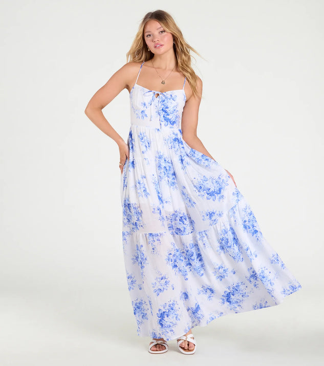 Step into milestone moments with the Sunshine Dream Open Tie Back Floral Maxi Dress, a standout in white dresses perfect for birdal showers, Easter celebrations, and 2025 grad looks.