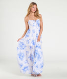 Make a bold statement in the Sunshine Dream Open Tie Back Floral Maxi Dress in white, the perfect spring dress for weddings, cocktail hours, nights out, and/or seasonal celebrations.