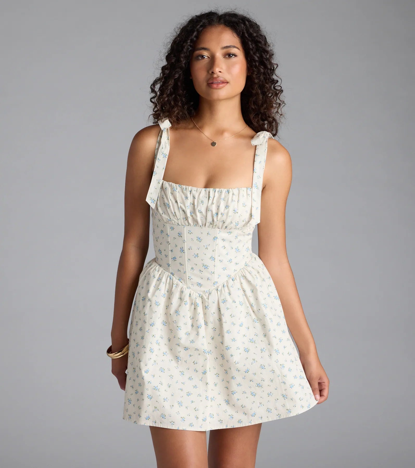 Flower Fields Lace-Up Corset Skater Dress | Windsor Flower Fields Lace-Up Corset Skater Dress | Windsor