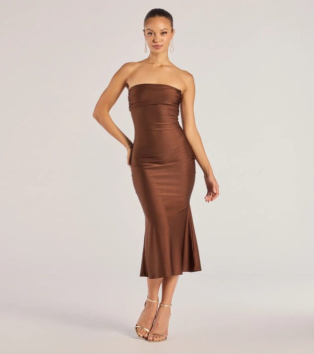 Windsor Keep It Sleek Midi Dress in Blue | Size: L | Knit Fabric Windsor Keep It Sleek Midi Dress in Blue | Size: L | Knit Fabric