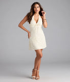 Shine with confidence, elegance, and standout style in the So Sweet Halter A-Line Lace Mini Dress—a ivory graduation dress designed with a fresh silhouette and the latest trends.