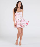 Shine with confidence, elegance, and standout style in the Tea Time Corset Lace-Up Floral Skater Dress—a pink graduation dress designed with a fresh silhouette and the latest trends.