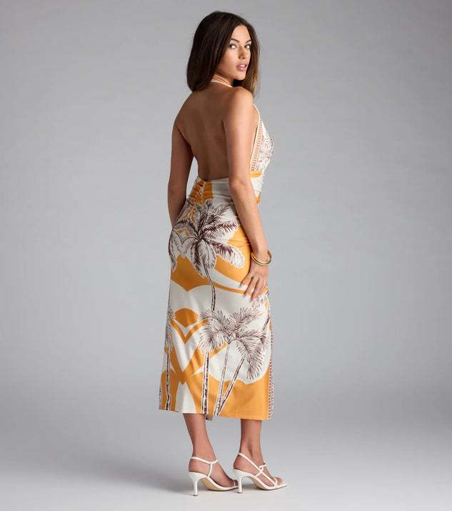 Vibrant Side Geometric Print Bodycon Midi Dress | Windsor