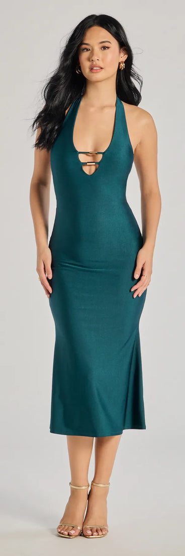Radiantly Flawless Halter Mermaid Midi Dress | Windsor Radiantly Flawless Halter Mermaid Midi Dress | Windsor
