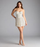 Shine with confidence, elegance, and standout style in the Found Love Corset Rhinestone Lace Skater Dress—a ivory graduation dress designed with a fresh silhouette and the latest trends.