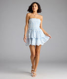 The Darling Sunshine Paisley Eyelet Skater Dress in white brings sleek style to any graduation outfit, from cap and gown to after-party.