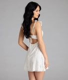 Own every entrance in the Enchanting Impression Butterfly Lace-Up Skater Dress, a white party dress perfect for milestone birthdays and grad parties, or dancing through summer nights and unforgettable bachelorette celebrations.
