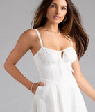 Shine with confidence, elegance, and standout style in the Extra Dose Of Cuteness Lace-Up Skater Dress—a white graduation dress designed with a fresh silhouette and the latest trends.