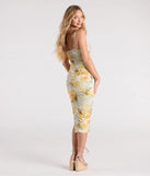 Flaunt your silhouette in the tight Remarkable Entrance Floral Bodycon Midi Dress in sage green, a bodycon dress that empowers your look with bold style and effortless edge.