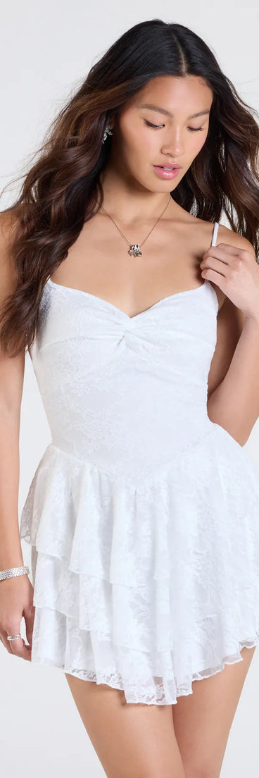 The Adorable Muse Ruffled Lace Skater Dress is your new go-to white dress—effortless, versatile, and made to update your fall style in seconds.
