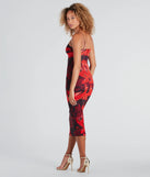 Flaunt your silhouette in the tight Stunning One V-Neck Abstract Midi Dress in red, a bodycon dress that empowers your look with bold style and effortless edge.