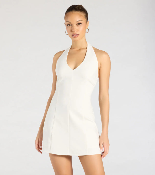 Chic Event Halter A-Line Mini Dress | Windsor