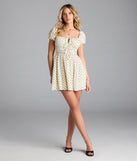 Shine with confidence, elegance, and standout style in the Dearest Charm Bow Print Skater Dress—a natural graduation dress designed with a fresh silhouette and the latest trends.