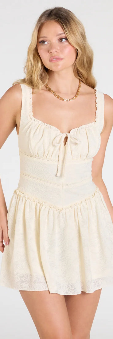 The Love In The Air Lace Skater Mini Dress is your new go-to ivory dress—effortless, versatile, and made to update your fall style in seconds.