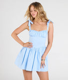 Feel confident and photo-ready in the Cute Soiree Sweetheart Skater Short Dress, a light blue graduation dress perfect for 2025 ceremonies and parties.