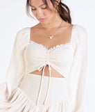 Shine with confidence, elegance, and standout style in the Perfect View Smocked Cutout Skater Dress—a ivory graduation dress designed with a fresh silhouette and the latest trends.