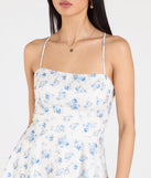 The Beauty In The Detail Tie Back Floral Skater Dress in white brings sleek style to any graduation outfit, from cap and gown to after-party.