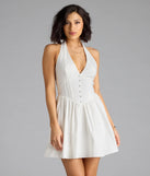 Shine with confidence, elegance, and standout style in the Sweet Silhouette Drop Waist Skater Dress—a white graduation dress designed with a fresh silhouette and the latest trends.