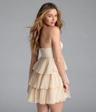 Whether you're headed to brunch or running errands, the Playful Mood Strapless Ruffled Skater Dress in ivory delivers effortless style in a breathable, go-to casual dress.