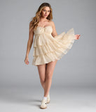 Shine with confidence, elegance, and standout style in the Playful Mood Strapless Ruffled Skater Dress—a ivory graduation dress designed with a fresh silhouette and the latest trends.