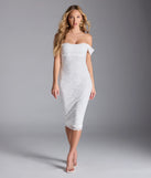Feel confident and photo-ready in the Lavish And Lovely Bodycon Lace Midi Dress, a white graduation dress perfect for 2025 ceremonies and parties.