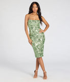 With its mid-calf hem and popular flattering fit, the Touch Of Glamour Lace-Up Floral Sequin Midi Dress in sage green nails the balance of trend and ease, redefining go-to midi dresses for any occasion.