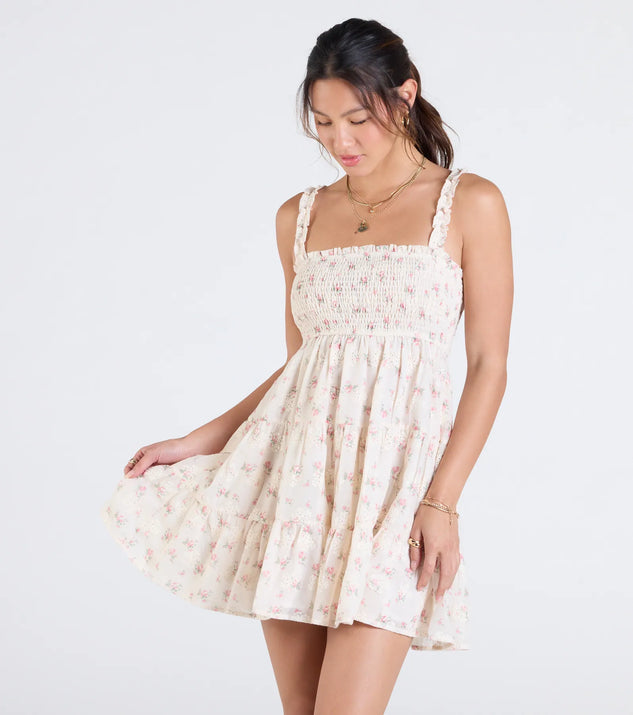 Sitting In The Sun Floral Babydoll Mini Dress