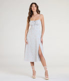 Breezy Cute Floral Slit Midi Dress