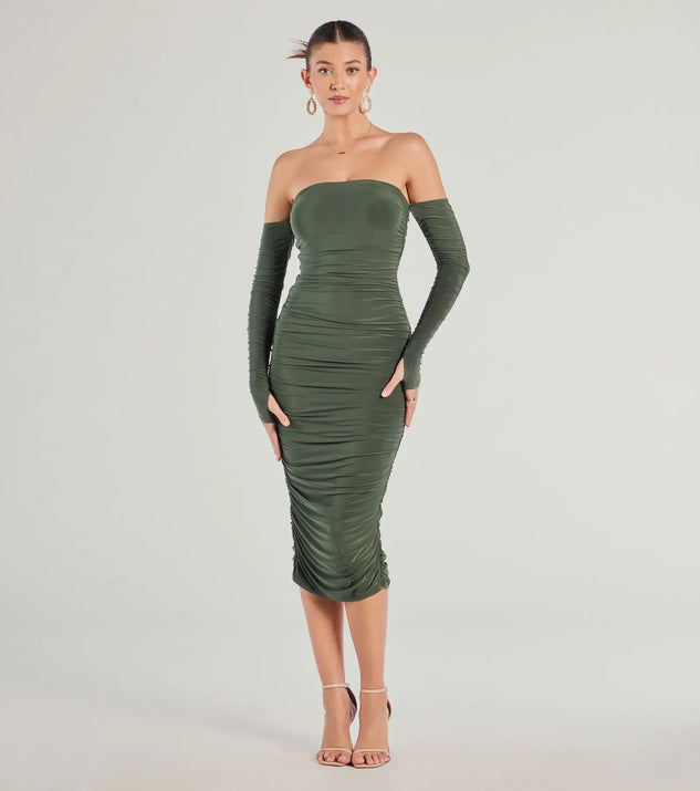【新品未使用】ANDRESED - bell sleeve slit dress ベルスリーブスリットドレス / bell sleeve slit dress（ドレス