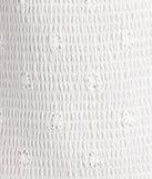 Shine with confidence, elegance, and standout style in the Always Sunny Strapless Ruffle Eyelet Mini Dress—a white graduation dress designed with a fresh silhouette and the latest trends.
