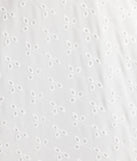 The Cute Thing Tie-Back Eyelet Skater Dress in white brings sleek style to any graduation outfit, from cap and gown to after-party.