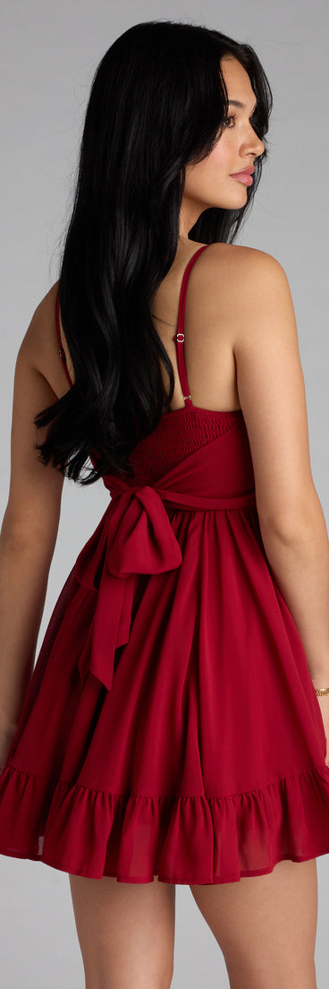 Perfectly Pretty Tie Back Chiffon Babydoll Dress