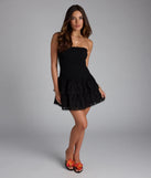 Soak up the season in the Cutie Vibes Eyelet Drop Waist Skater Dress, a black sundress styled for easy days, outdoor plans, and everything in between.