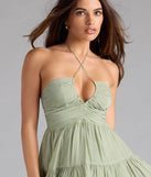 Vacay Booked Halter Skater Mini Dress