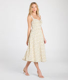 Make a bold statement in the Admired Cutie Floral A-Line Midi Dress in sage green, the perfect green dress for weddings, cocktail hours, nights out, and/or seasonal celebrations.