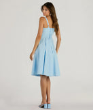 Whether you're headed to brunch or running errands, the Picturesque Cutie Corset Lace-Up A-Line Midi Dress in light blue delivers effortless style in a breathable, go-to casual dress.