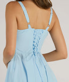 Revamp your 2025 wardrobe with this chic addition, the Picturesque Cutie Corset Lace-Up A-Line Midi Dress in light blue, perfect for elevating your style in the new year.
