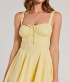 Shine with confidence, elegance, and standout style in the Ray Of Beauty Lace-Up Corset Skater Dress—a yellow graduation dress designed with a fresh silhouette and the latest trends.