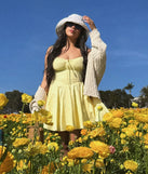 Shine with confidence, elegance, and standout style in the Ray Of Beauty Lace-Up Corset Skater Dress—a yellow graduation dress designed with a fresh silhouette and the latest trends.