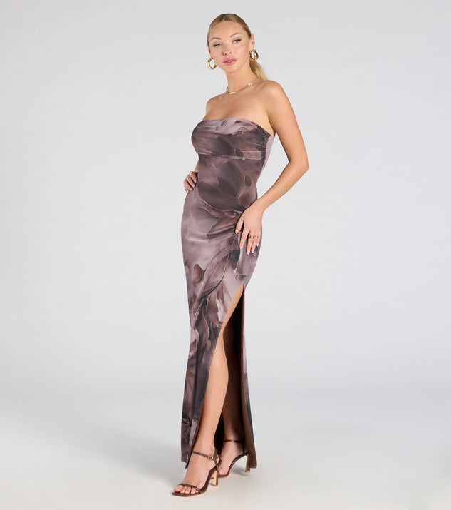Major Energy Strapless Floral Mesh Maxi Dress | Windsor Major Energy Strapless Floral Mesh Maxi Dress | Windsor