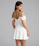 Shine with confidence, elegance, and standout style in the Sweet Touch Cold Shoulder Crepe Skater Dress—a ivory graduation dress designed with a fresh silhouette and the latest trends.
