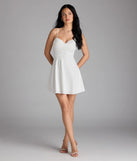 Shine with confidence, elegance, and standout style in the Sultry Glow Sequin Lace Trim Skater Dress—a white graduation dress designed with a fresh silhouette and the latest trends.