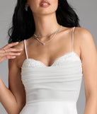Shine with confidence, elegance, and standout style in the Sultry Glow Sequin Lace Trim Skater Dress—a white graduation dress designed with a fresh silhouette and the latest trends.