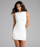 Shine with confidence, elegance, and standout style in the Chic Day Crew Neck Bodycon Crepe Mini Dress—a white graduation dress designed with a fresh silhouette and the latest trends.