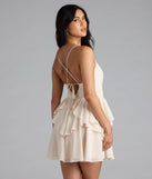Shine with confidence, elegance, and standout style in the Fairytale Daze Strappy Back Chiffon Skater Dress—a ivory graduation dress designed with a fresh silhouette and the latest trends.