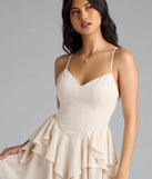 Shine with confidence, elegance, and standout style in the Fairytale Daze Strappy Back Chiffon Skater Dress—a ivory graduation dress designed with a fresh silhouette and the latest trends.