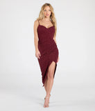 With its mid-calf hem and popular flattering fit, the Glittering Icon V-Neck Bodycon Midi Dress in burgundy nails the balance of trend and ease, redefining go-to midi dresses for any occasion.
